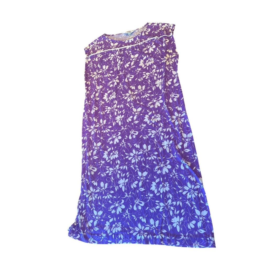 Mari Lynn Fashions Vintage 80s‎ Womens Purple Floral Sleeveless Dress 16 1/2
